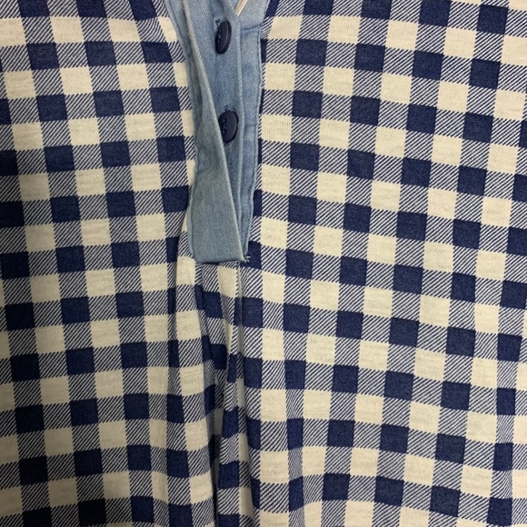 Eden & Olivia Shirt Size S Blue Plaid Long Sleeve Roll Tab Sleeves Anthropologie - Picture 6 of 11